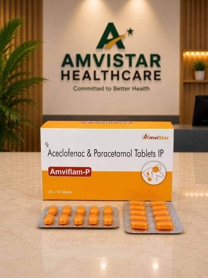 Amviflam-P: Aceclofenac & Paracetamol Tablets IP