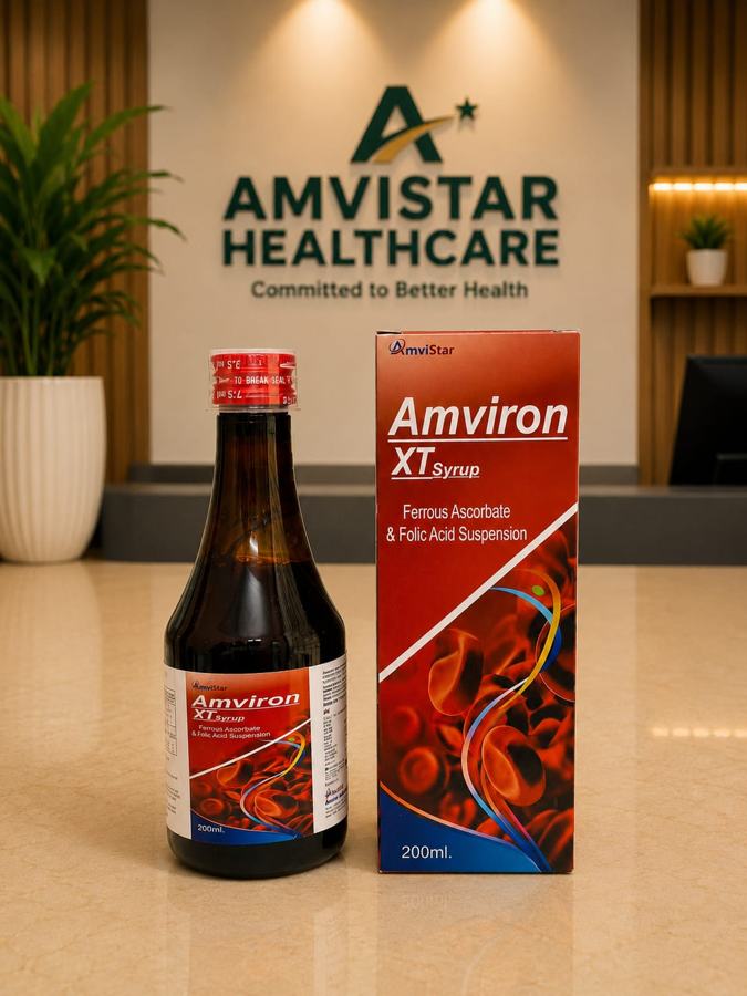 Amviron XT Syrup: Ferrous Ascorbate & Folic Acid Suspension