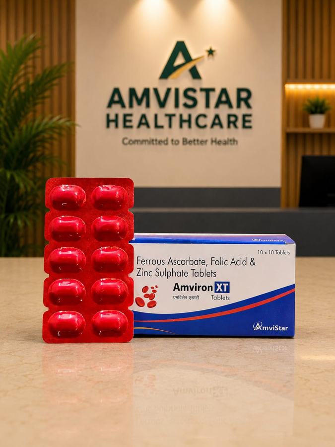 Amviron XT: Ferrous Ascorbate, Folic Acid & Zinc Sulphate Tablets